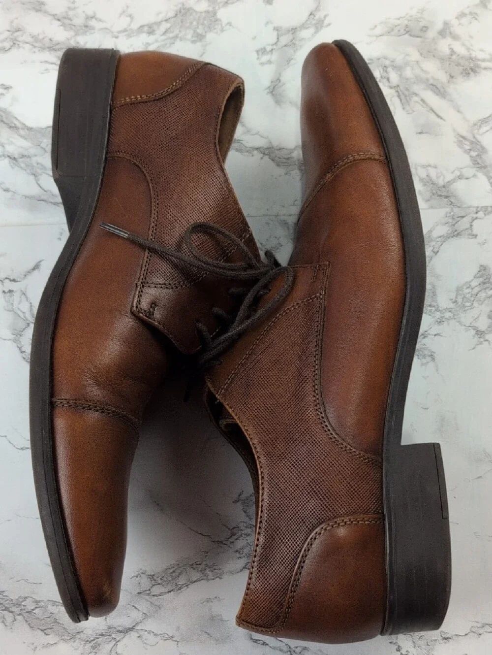 Florsheim Mens Jackson Cap Toe Leather Oxfords Cognac Brown Size 8M  ​Descriptio